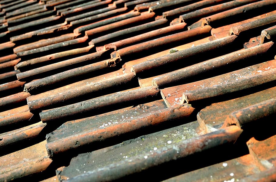 Roofing, Covering, Macro, architecture, background, red, roof Tile HD wallpaper