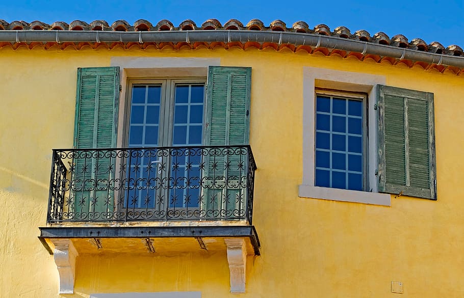 building, facade, window, shutter, architecture, cassis, provence HD wallpaper