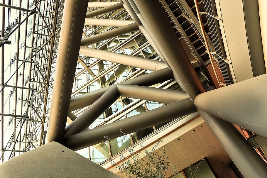 architecture, interior design, building, staircase, düsseldorf HD wallpaper