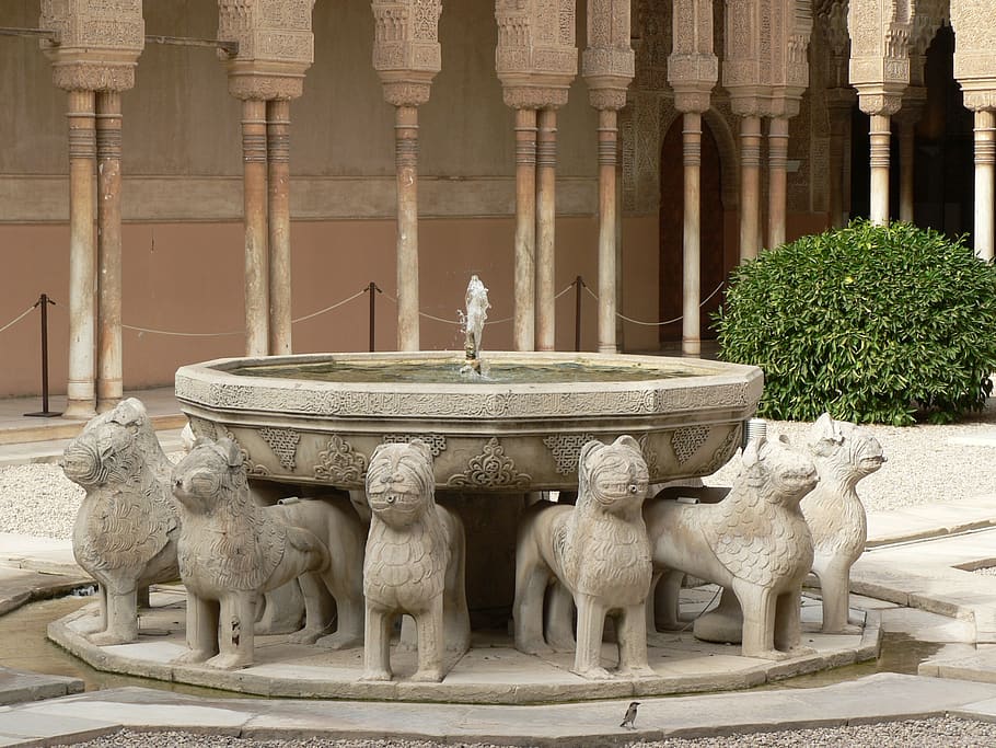 alhambra, monument, granada, art and craft, sculpture, architecture HD wallpaper