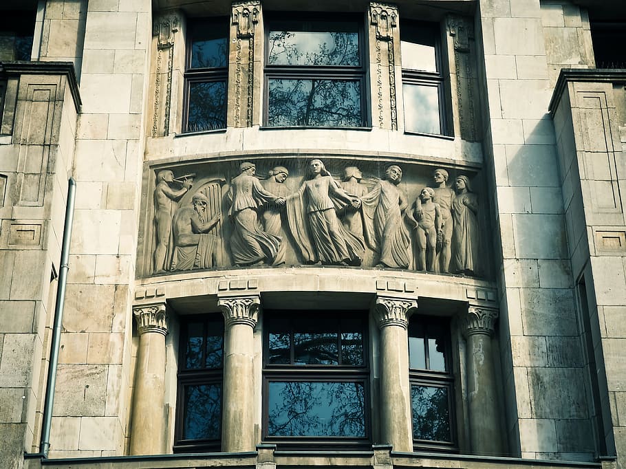architecture, relief, facade, historically, building, portal HD wallpaper