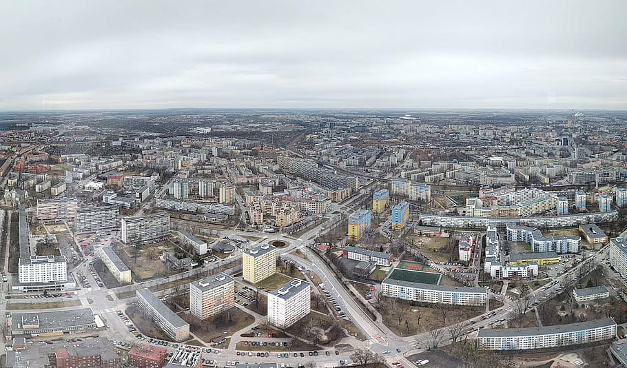 wroclaw panorama, panorama wroclaw, panorama of the city, panorama city, HD wallpaper