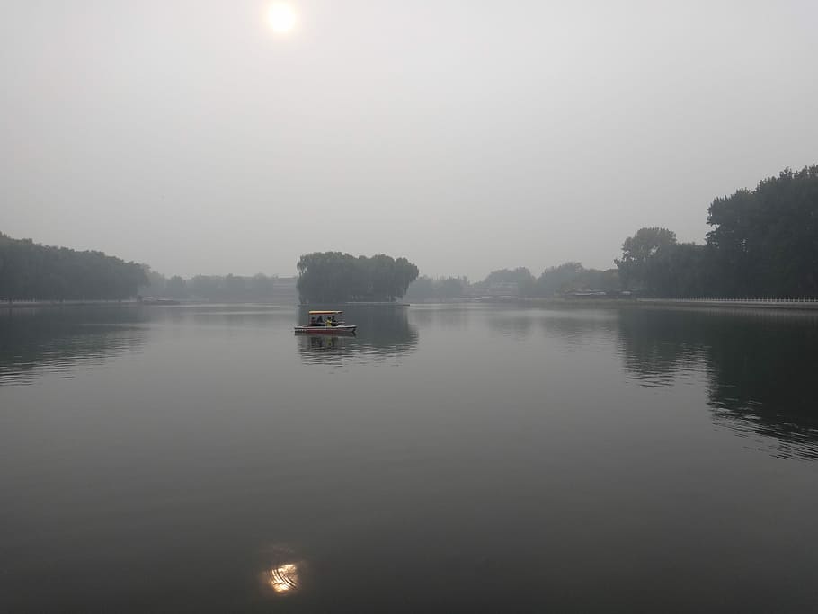 China, Beijing, Lake, Boot, places of interest, grey, smog HD wallpaper