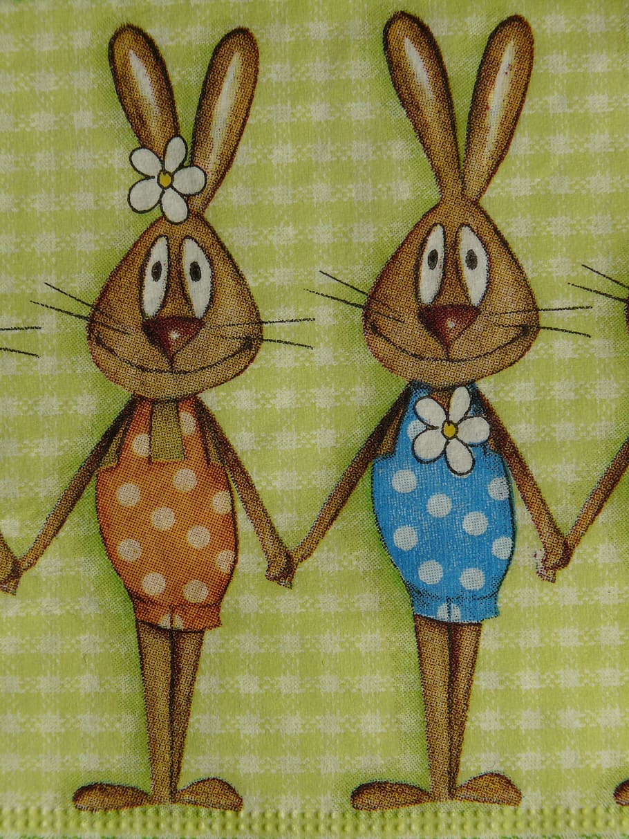 napkin, easter, easter napkin, easter bunny, easter bunny family HD wallpaper