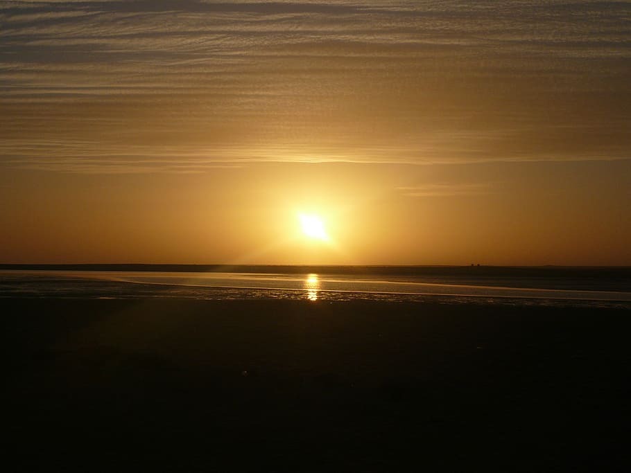 dakhla, morocco, sunset, scenics - nature, sky, water, tranquility