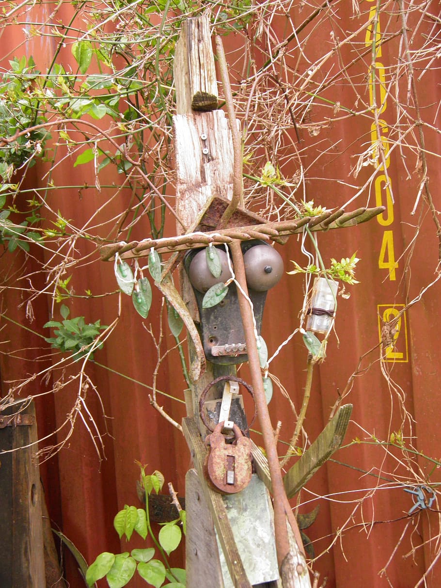 sculpture, garden, recycled, creative, found, iron, sculptor HD wallpaper