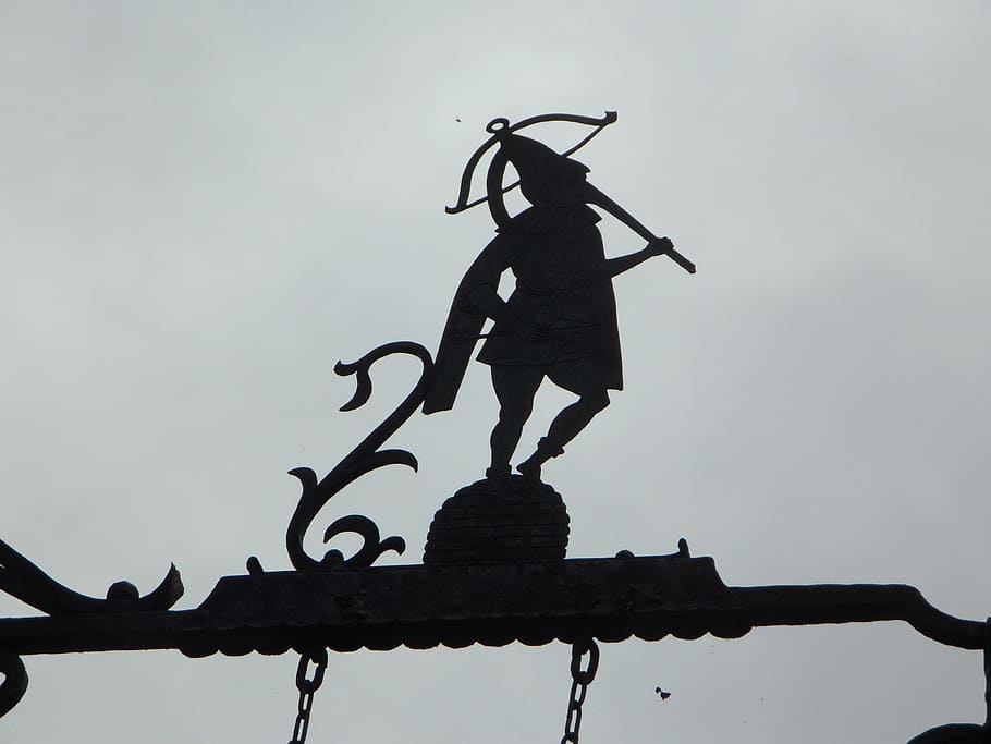 silhouette of elf holding bow statue, archer, outline, samurai HD wallpaper