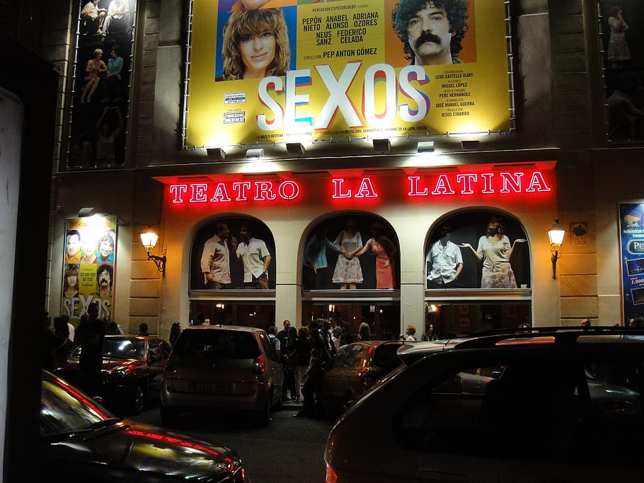 theatre, night, madrid, car, mode of transportation, motor vehicle HD wallpaper