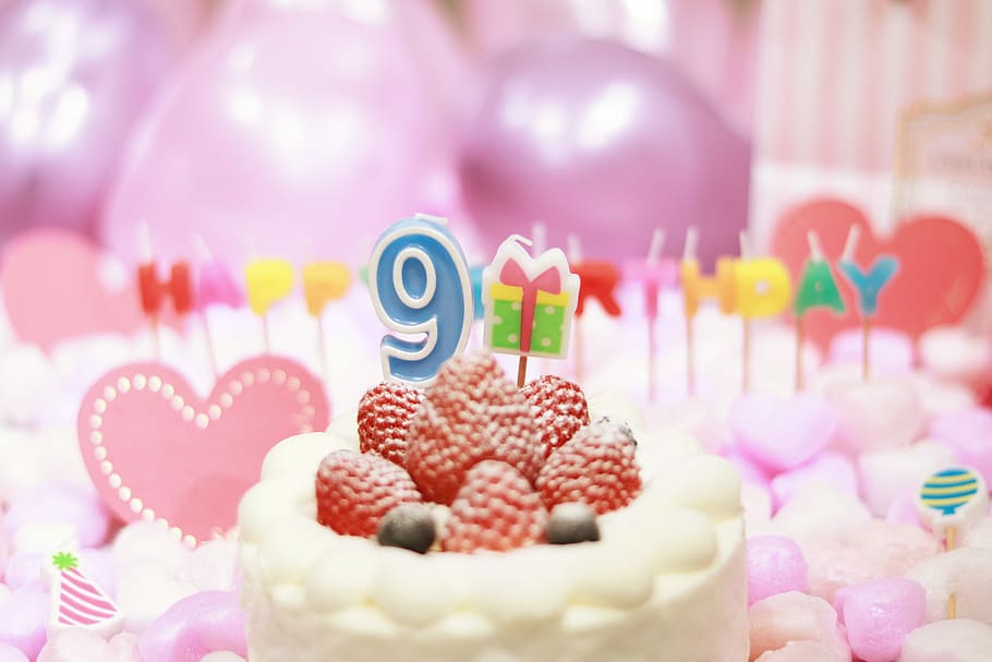 photo of birthday cake, dessert, sweet Food, cupcake, celebration HD wallpaper