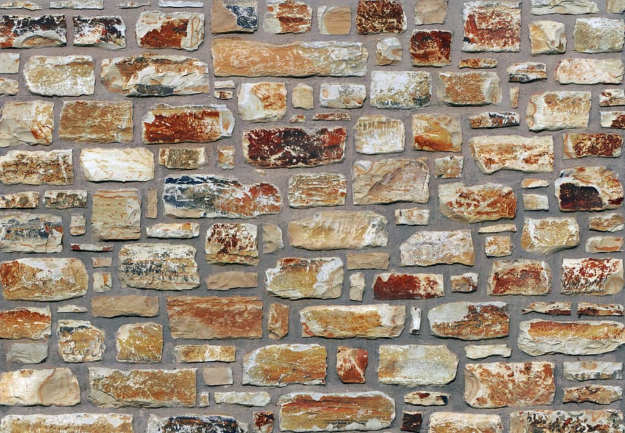 brown brick wall, facade, clinker, panel, quarry stone, natural stone HD wallpaper