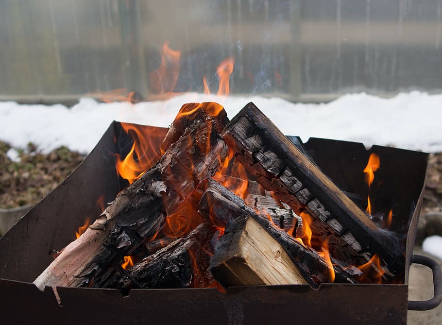 koster, fire, mangal, burn, coals, firewood, burns, fever, flame HD wallpaper
