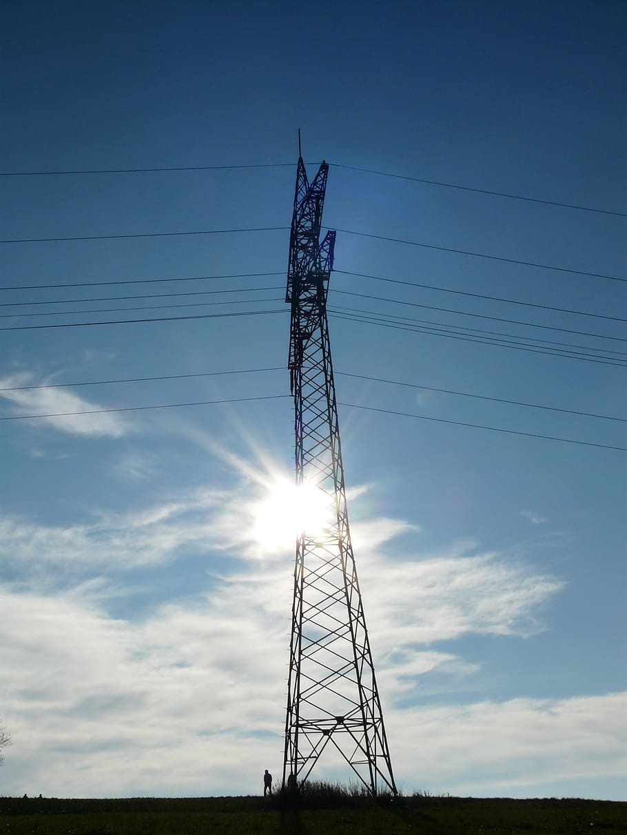 strommast, pylon, current, electricity, iron, tower, building HD wallpaper