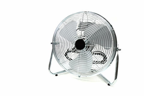 gray metal drum fan, air, blade, blowing, chrome, cool, electric HD wallpaper