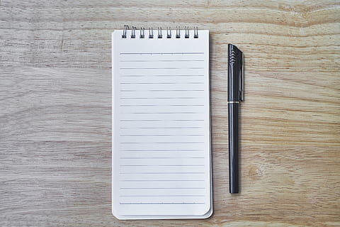 closeup photo of notebook and ballpoint pen, the work, course HD wallpaper