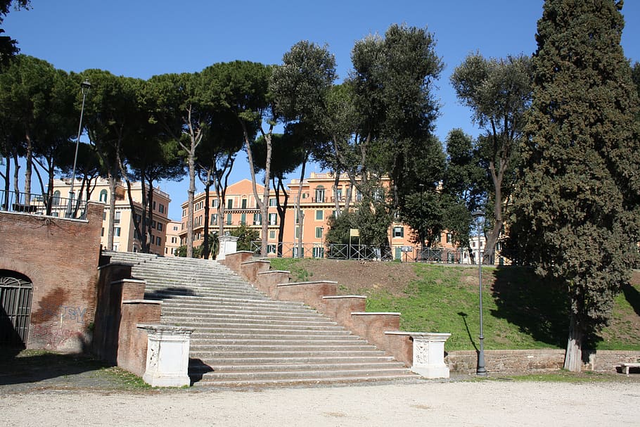 rome, castle, garden, tree, plant, architecture, built structure HD wallpaper