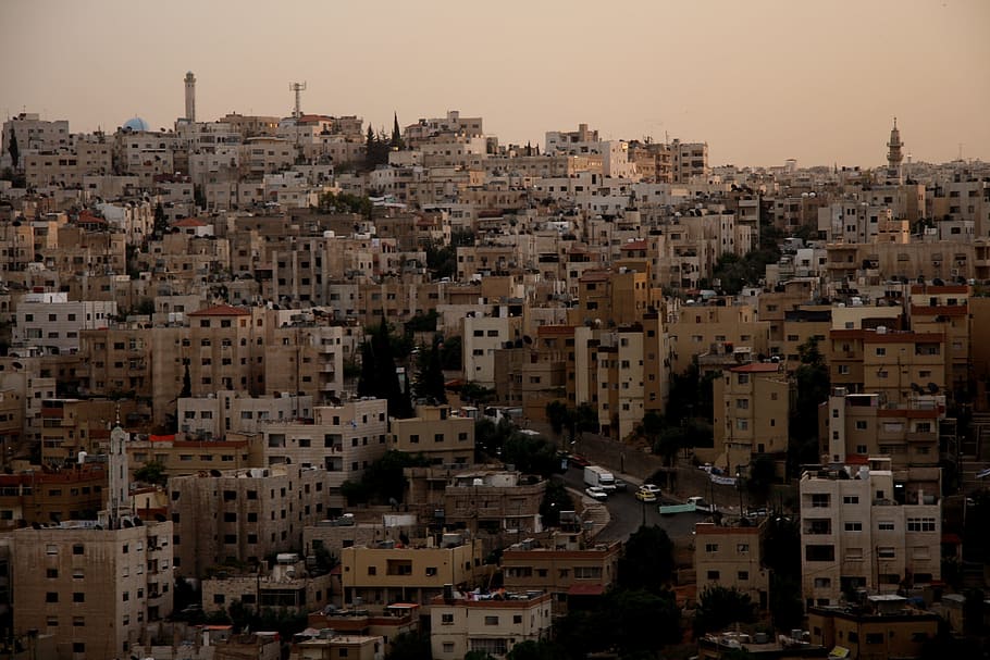 Amman, Jordan, Sunset, City, Arab, East, architecture, arabic, HD wallpaper
