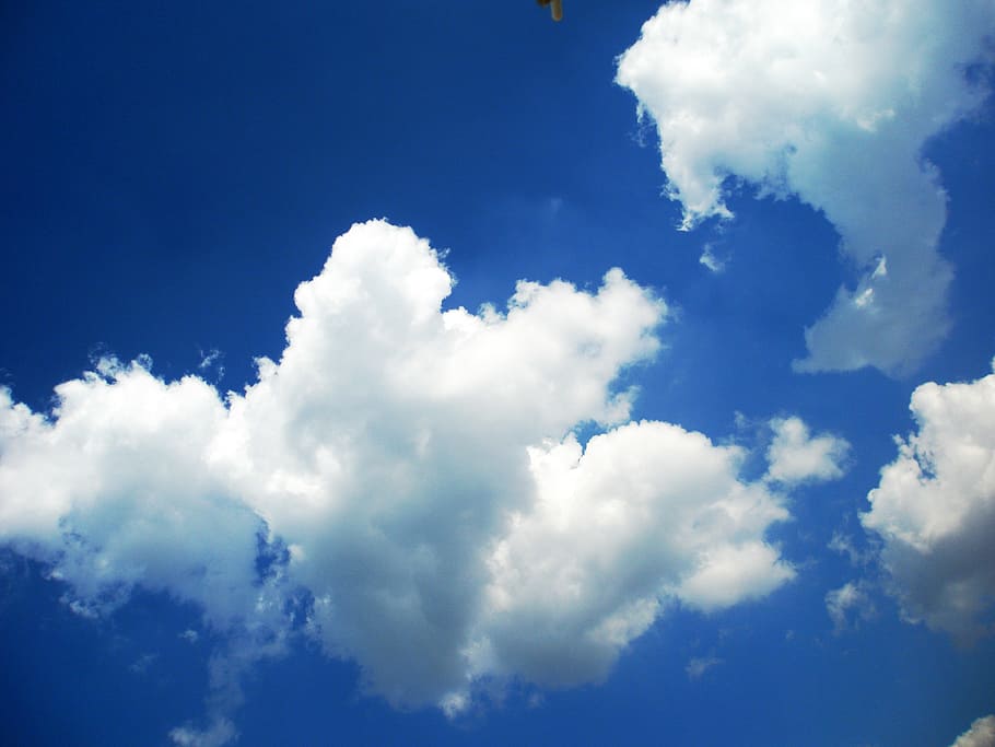 white, clouds, blue, sky, atmosphere, fluffy, cloudy, day, bright HD wallpaper