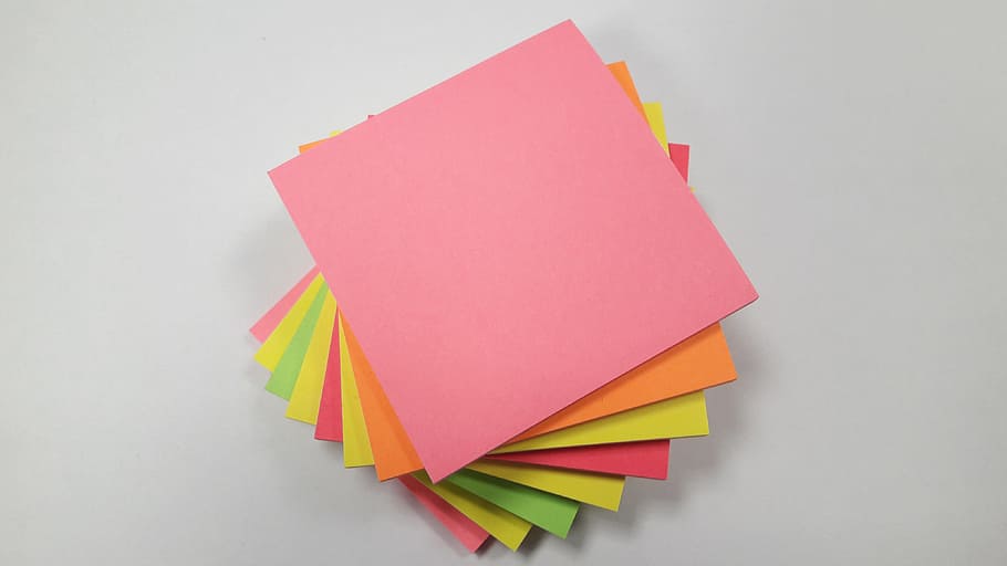 square multicolored papers, Post It, Note, Office, memo, colorful HD wallpaper
