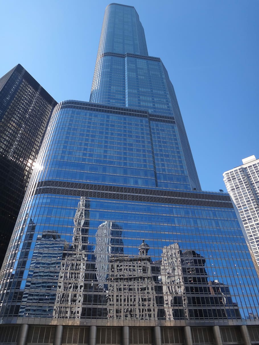 Chicago, Building, Mirror, Skyscraper, tower, modern, building exterior HD wallpaper