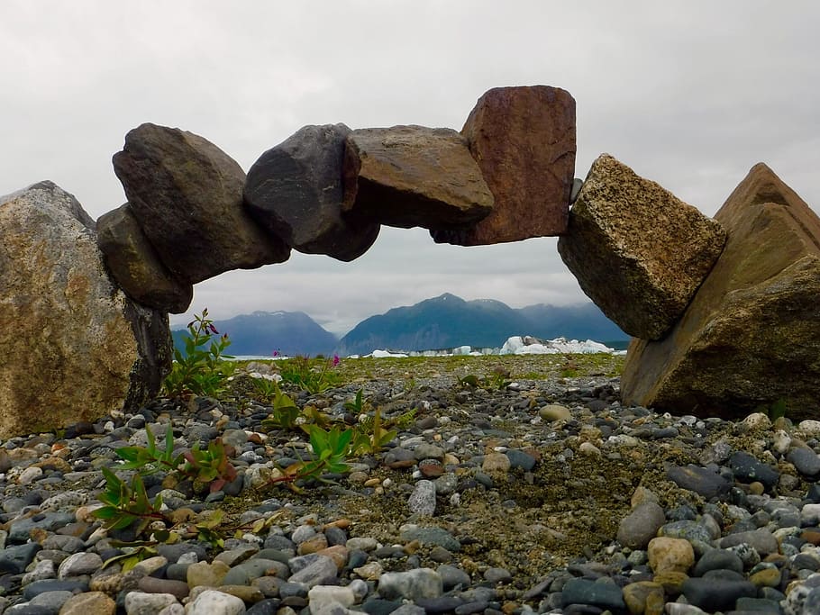 Rocks, Cairn, Nature, Bridge, Zen, natural, balance, meditation HD wallpaper