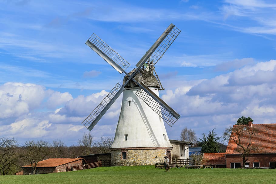 windmill, lower saxony, sky, müller, architecture, built structure, HD wallpaper