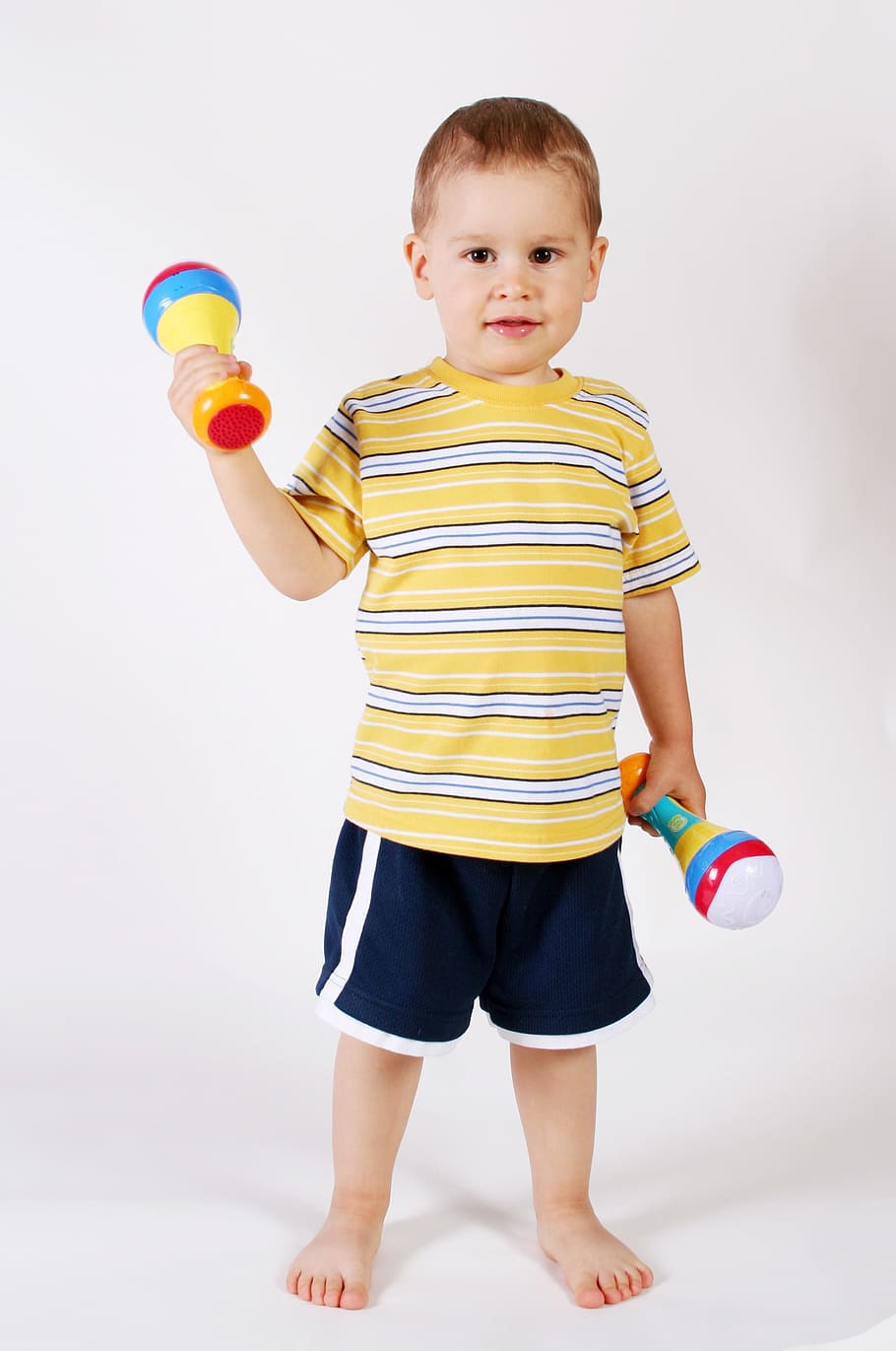 boy holding plastic toys, School, Smiling, Children, playing