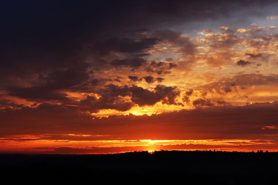 Clouds, Sun, Twilight, abendstimmung, sunset, dramatic sky HD wallpaper