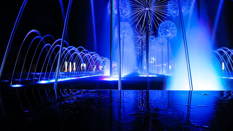 lit, easy, science, darkness, night, illuminated, blue, reflection HD wallpaper