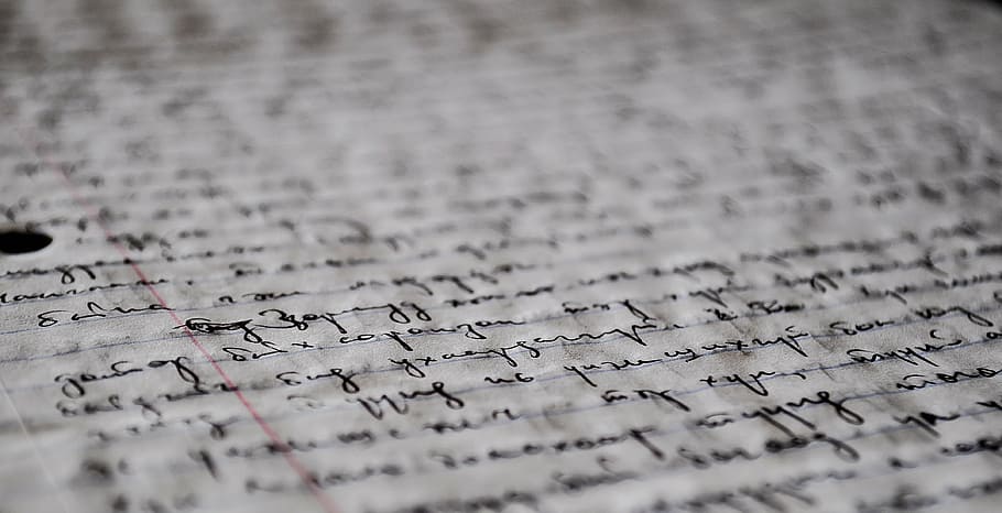 closeup photo of lined book with text, manuscript, handwriting HD wallpaper