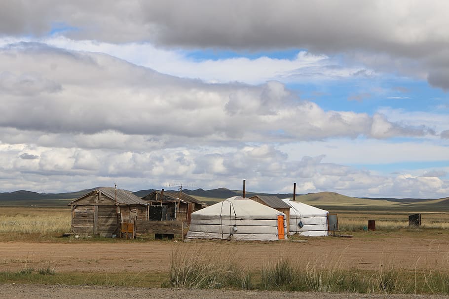 mongolia, yurt, steppe, live, landscape, nomads, tent, residential structure HD wallpaper