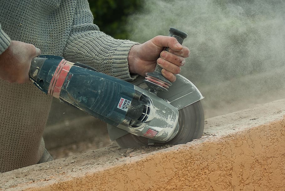 macon, grinder, building, worker, tool, one person, transportation HD wallpaper