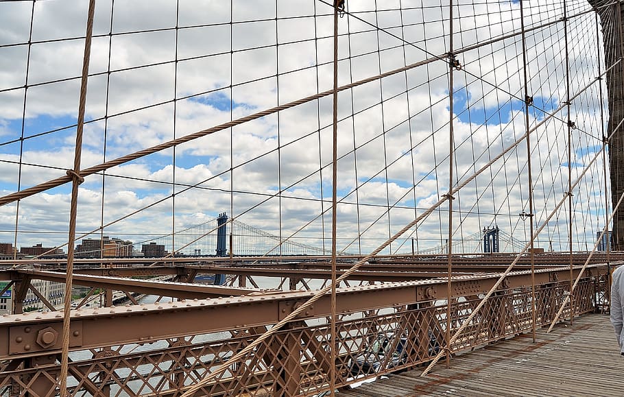 bridge, sun, manhattan, brooklyn, new york, architecture, downtown HD wallpaper