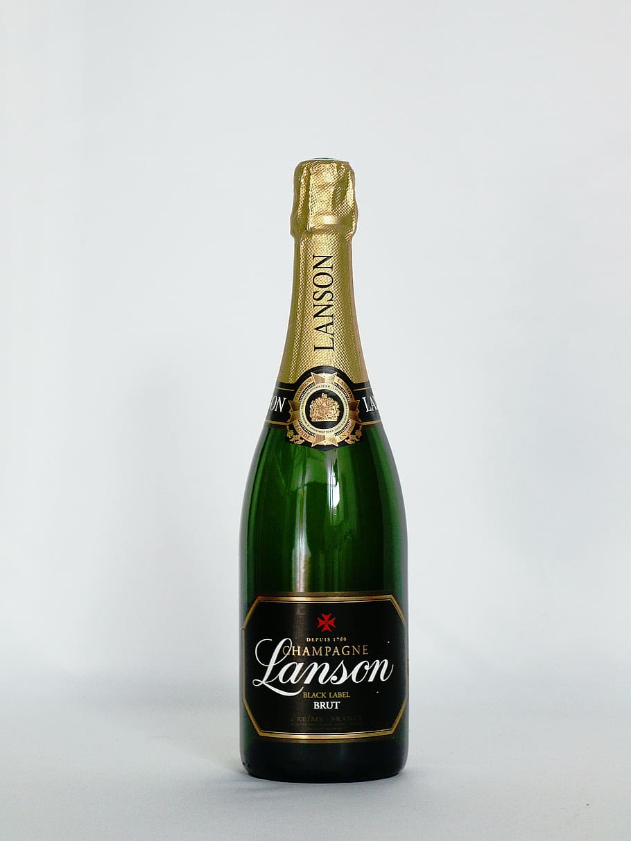 Lanson Champagne bottle, wine, white wine, sparkling, alcohol, HD wallpaper