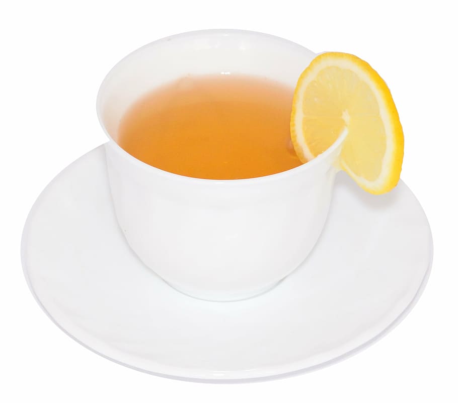 white ceramic teacup with lemon tea, the drink, relaxation HD wallpaper