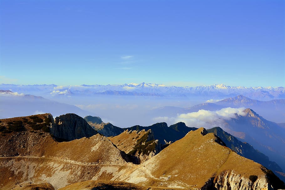 mountains, clouds, sky, landscape, tops, italy, carega, scenics - nature HD wallpaper