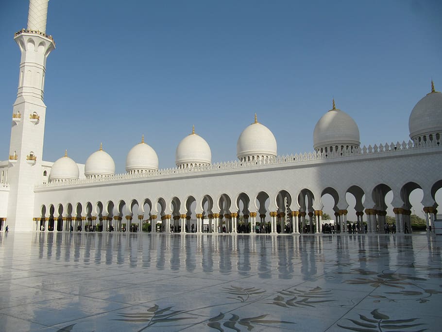 hof, mosque, beautiful, white, marble, minaret, architecture HD wallpaper