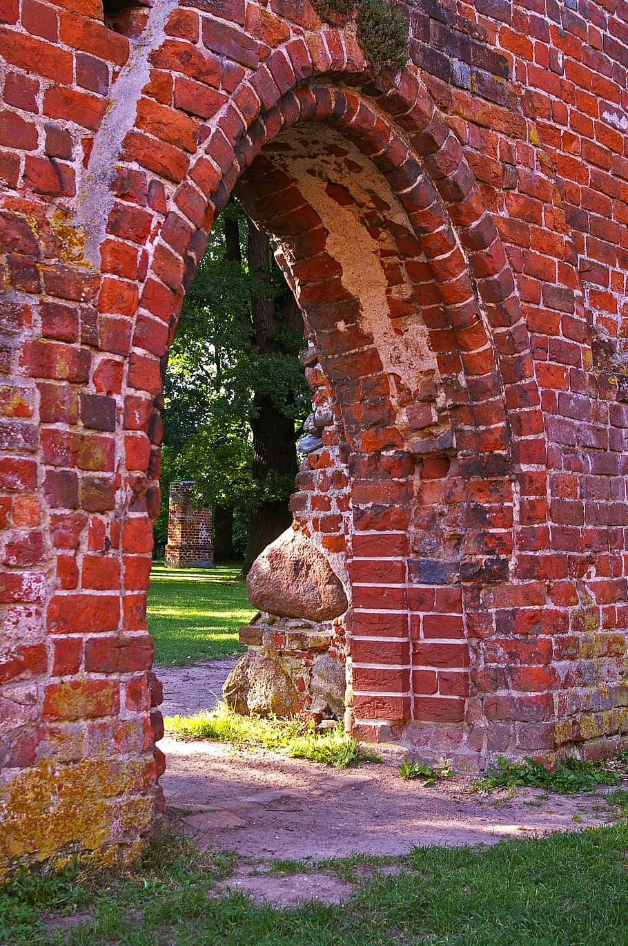 wall, city wall, eldena, greifswald, monastery ruins, background HD wallpaper
