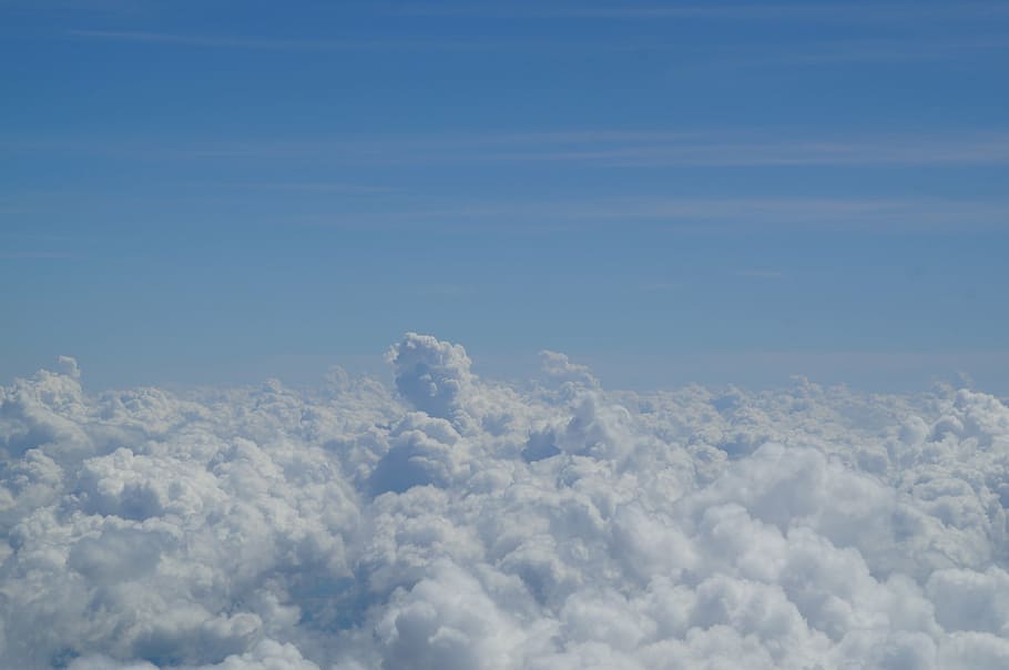 white clouds in daytime, horizon, sky, rain, dom, cloud - sky HD wallpaper