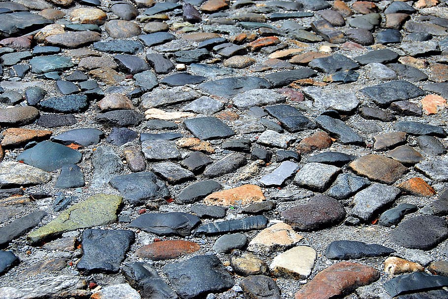 gray stones, cobble stone, street, road, rock, savannah, georgia