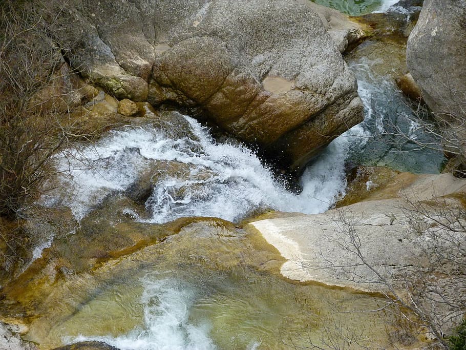 landscape, nature, water, river, cascade, waterfall, alps of high provence HD wallpaper