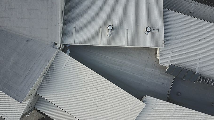 aerial view photography of gray house, architecture, building HD wallpaper