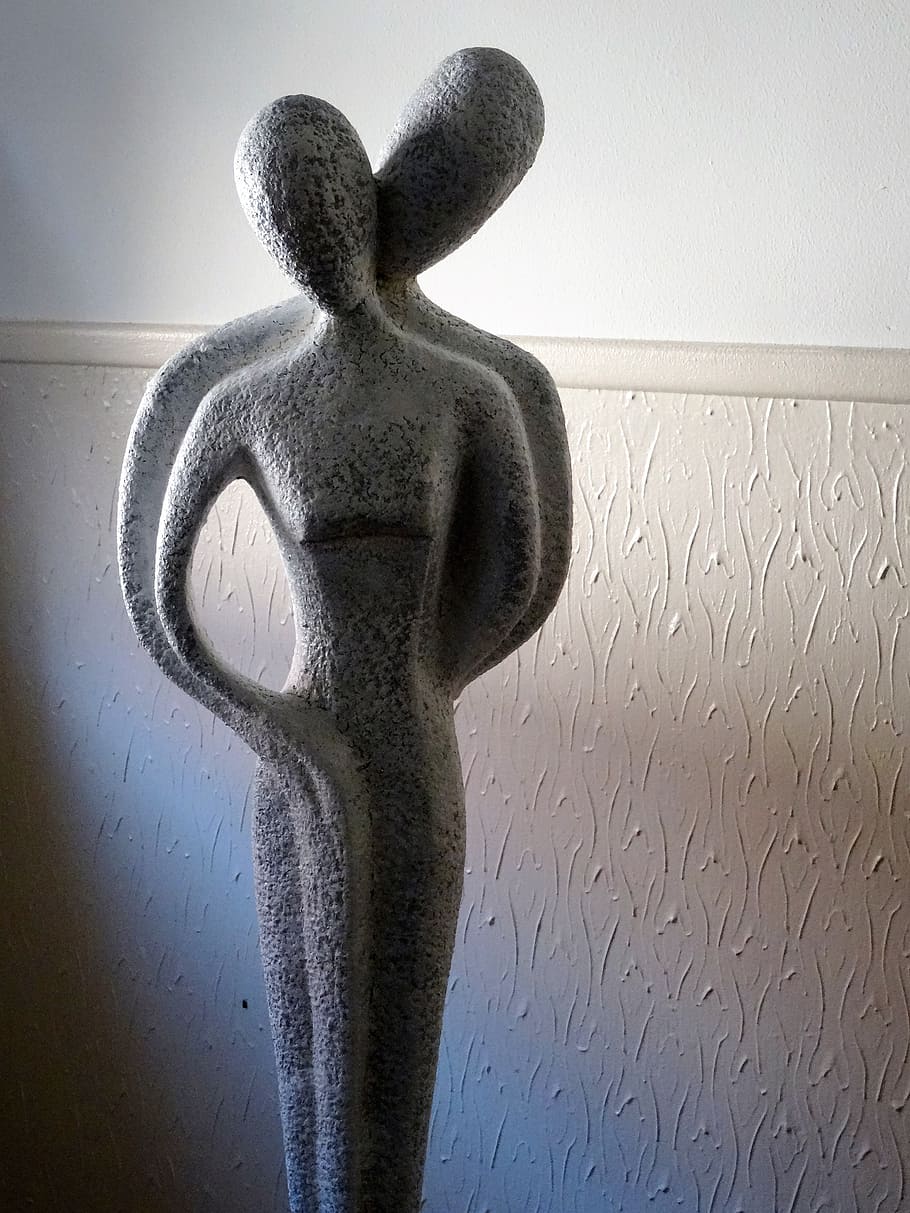 sculpture, pair, lovers, man, woman, art, figure, statue, for two HD wallpaper