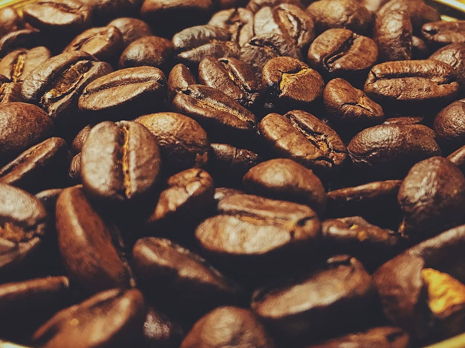 bunch of coffee beans, closeup photo of coffee beans, brown, vsco HD wallpaper