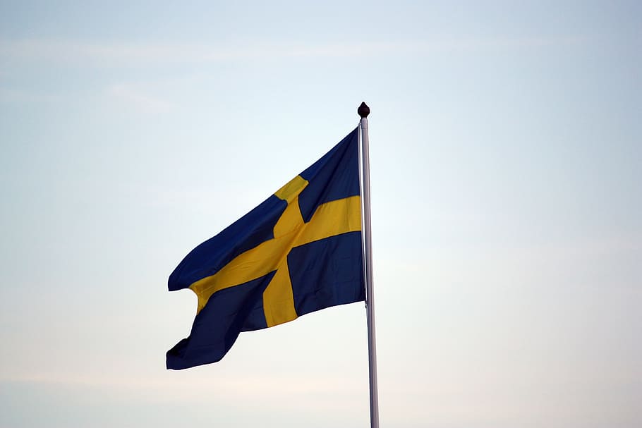 Flag, Sweden, Midsummer, wind, sky, symbol, national Flag, patriotism HD wallpaper