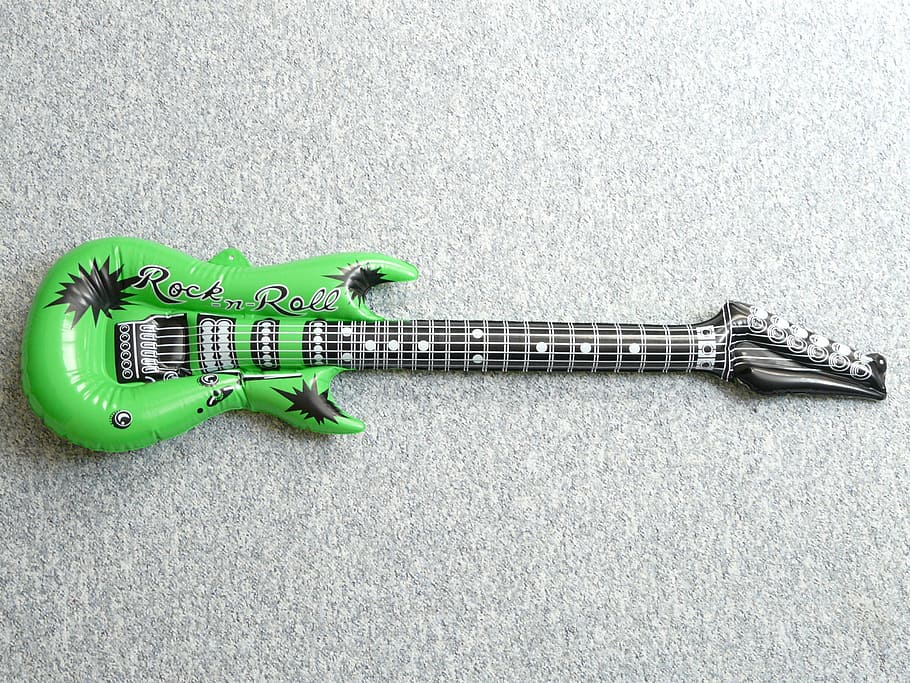Guitar, Inflatable, Bloat, Water Feature, children toys, green HD wallpaper