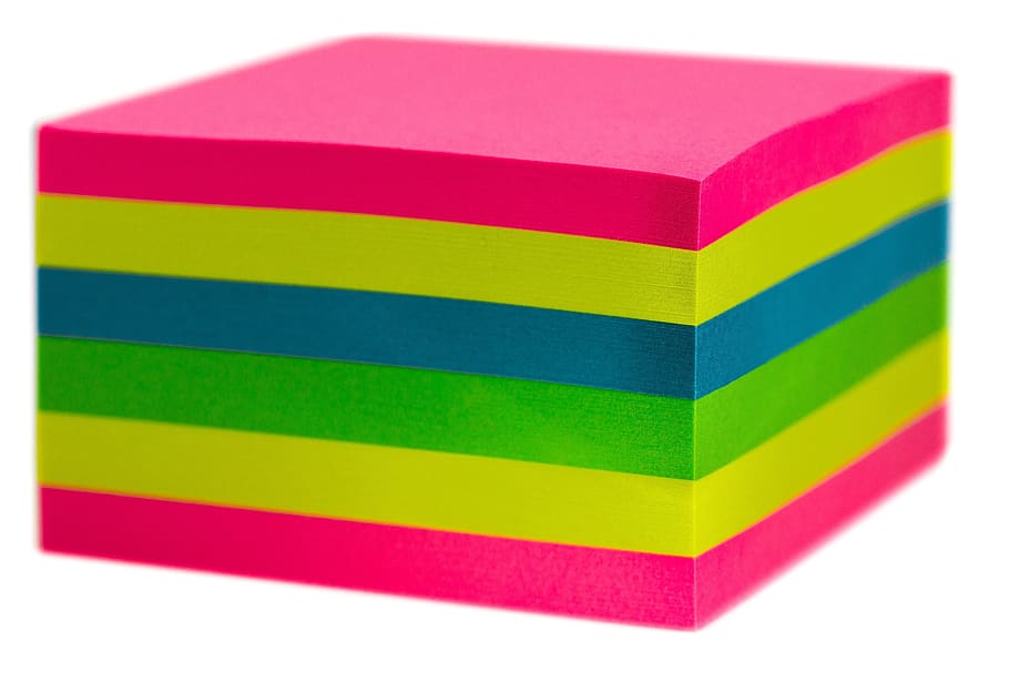 multi coloured post it notes