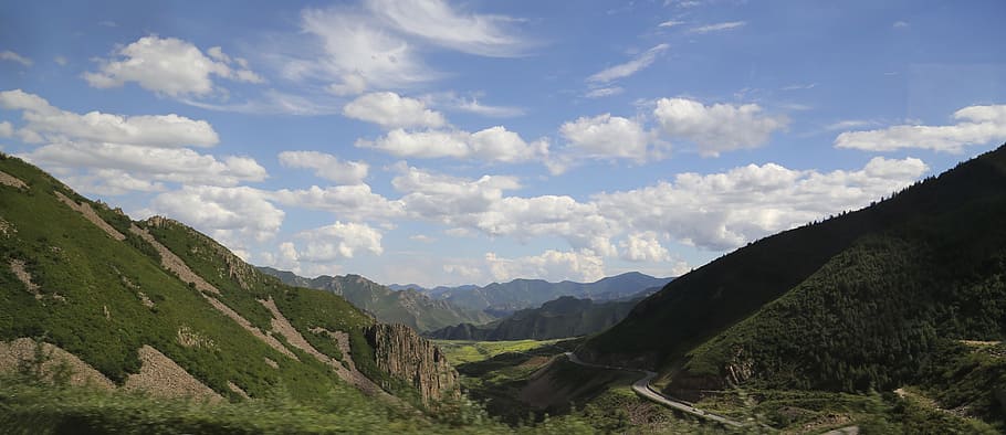 Cloud, Mountain, Scenery, the scenery, zhangjiakou, badaling high-speed, HD wallpaper