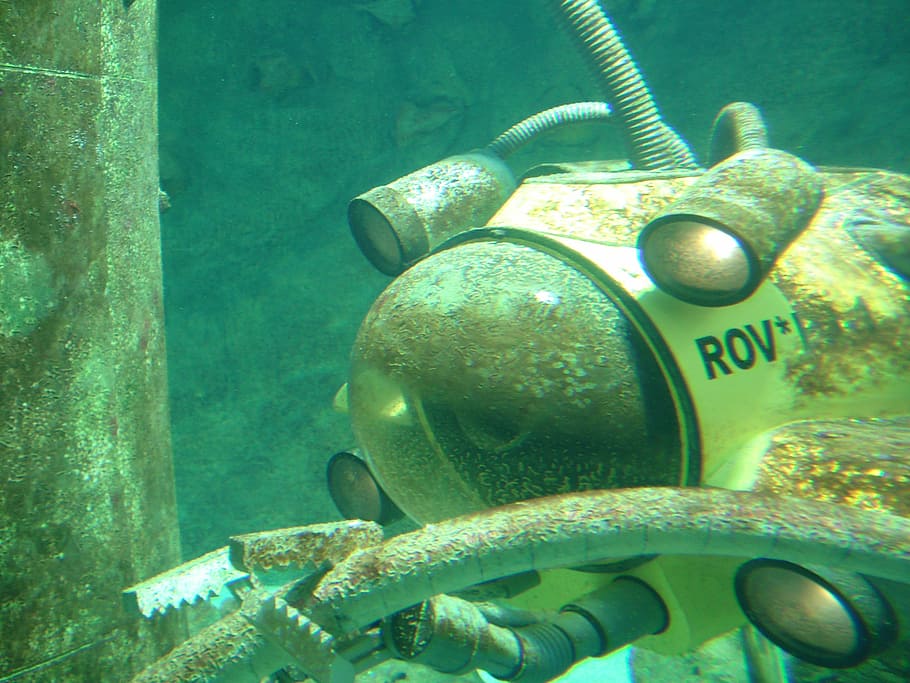 diving, underwater, submarine, divers, diving robot, scuba diving HD wallpaper