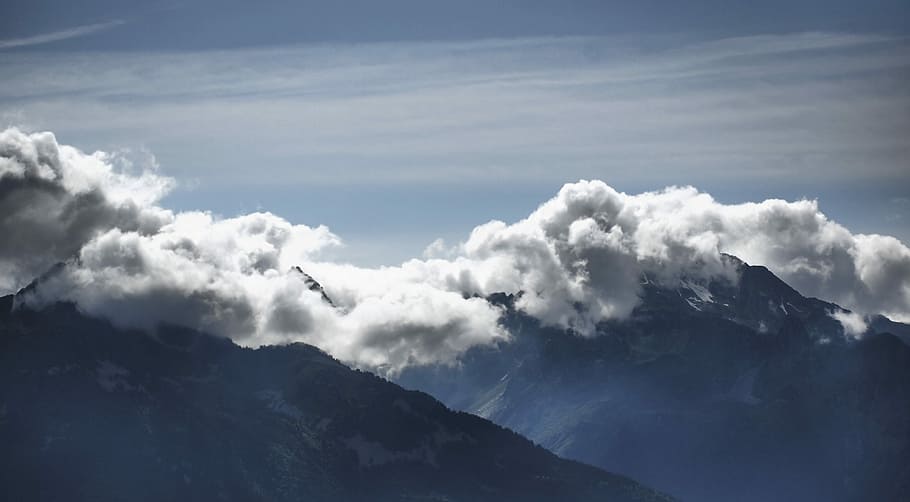 Clouds, Sky, High, Mountain, mountains, high mountain, landscape HD wallpaper