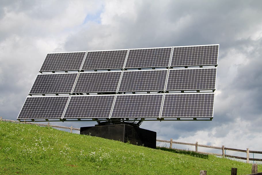 close-up photo of solar panel, solar cells, technology, energy, HD wallpaper